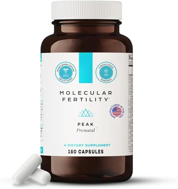 Peak Prenatal - Doctor Formulated Prenatal Vitamins for Women - Third Party Tested Fertility Supplement - Choline, Methylated Folate, Vitamin D, Iron, Probiotics - 30 Day Supply