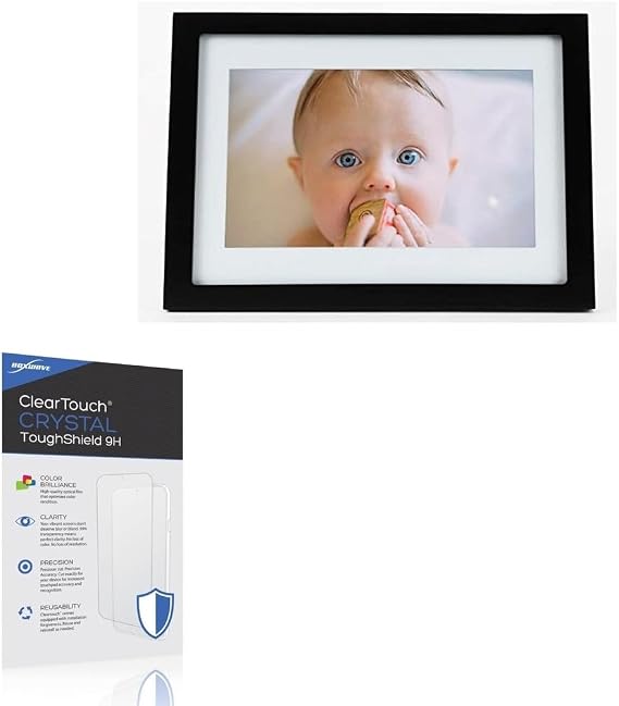 BoxWave Screen Protector Compatible with Skylight WiFi Digital Picture Frame 916496 (10 in) - ClearTouch Crystal ToughShield 9H (2-Pack), Clear 9H Tough Flexible Film Screen Protector