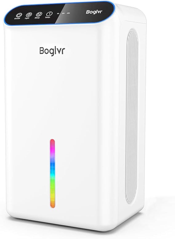 Dehumidifiers, Dehumidifier for Home (85 OZ, 800 sq.ft) Quiet Small Dehumidifier for Bedroom Bathroom Basement with Drain Hose, 3 Gear Timer, Sleep Mode, Auto Shut Off, 7 Color Ambient Light