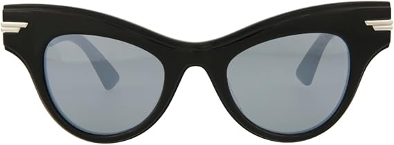 Bottega Veneta Cat Eye Sunglasses Black Black Silver Luxury Eyewear Made In Japan Acetate Frame Designer Fashion for Everyday Luxury