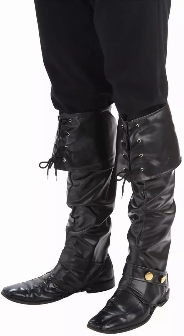 Bristol Novelty BA528 Boot Top Covers Deluxe | 1 Pair | Black | 52 cm x 33 cm x 2.5 cm, mens, One Size Halloween Halloween