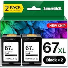 67XL 2827e Ink Cartridges Black 2-Pack High Yield Replacement for HP 67 67XL Ink Works with DeskJet 2700 2700e 2755e 2855e 2800e 4100e 4155e 4200e 4155e 4227e 4255e Envy 6000 6055e 6400 6455e Printer