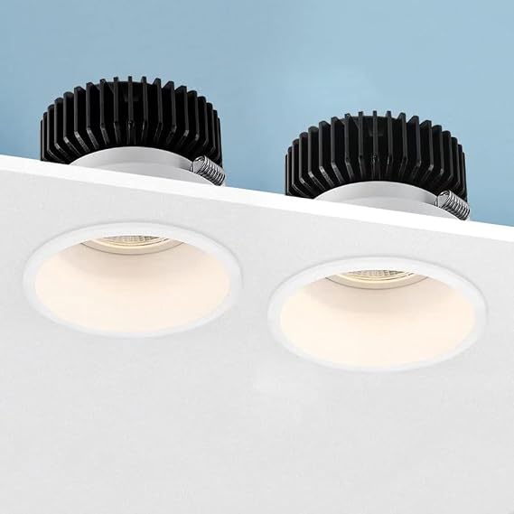 Jadssox LED Directional Spotlight 2 Pcs Recessed Spot Lighting Fixture, 6000K Cool White Ceiling Spots Light, Gallery Picture Lights & Mini Accent Spotlights for Bookshelf Art