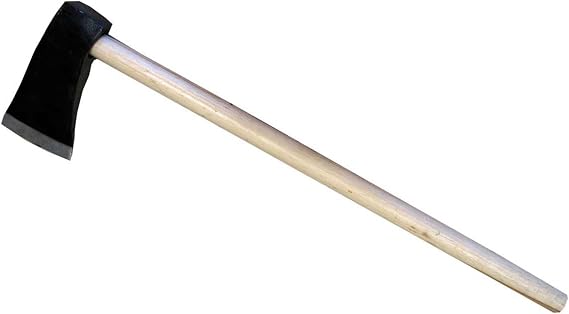 30" (76.2 cm) Round Handle Axe | Solid Hickory | 6 lbs (2.7 kg) Heavy Duty Head | 1.25" (3.2 cm) Diameter Dowel Grip | Lumberjack's Dream Tool