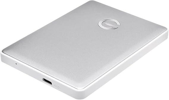 G-Technology 1TB G-DRIVE mobile USB-C (USB 3.1 Gen 1) Portable External Hard Drive, Silver - 0G10264