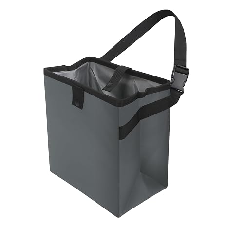 Homelove Car Trash Can, Leak-Proof Waterproof Trash Bin Collapsible Portable Auto Garbage Bag Large Capacity Trashcan Storage Bag Multipurpose Car Organizer Hanging (Gray)