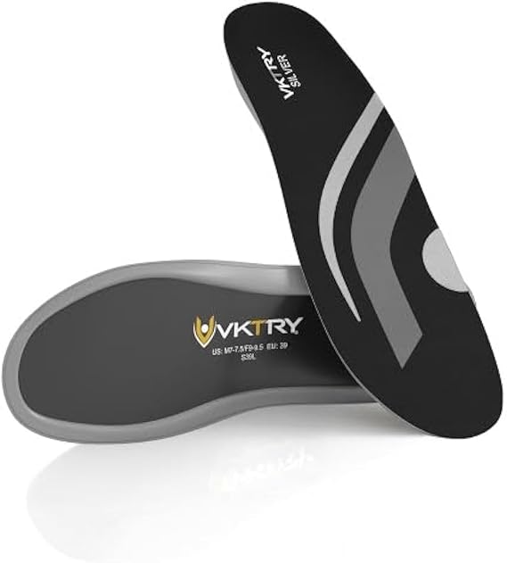 VKTRY Silver Carbon Fiber Composite Athletes Insoles Men7.5-8 Women9.5-10