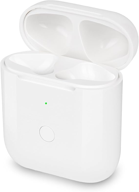 Wireless Charging Case Compatible with AirPods 1 & 2 Generation, Replacement Charger Case with Bluetooth Pairing Sync Button, White