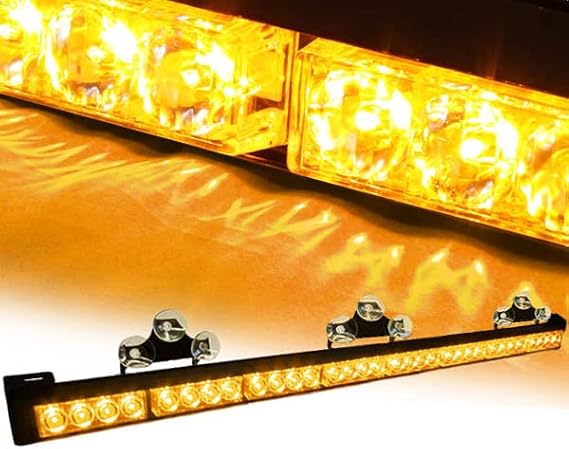 ZEEZ Beacon - 32 LED Traffic Advisor Emergency Warning Flash Strobe Beacon Light Bar Car Truck - Amber