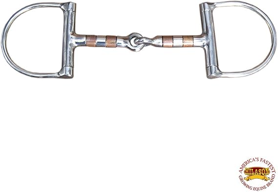 HILASON Western Snaffle D Ring Bit Black Stainless Steel | Twisted wire mouthpiece, sweet iron ring, tongue relief design, training and trail riding