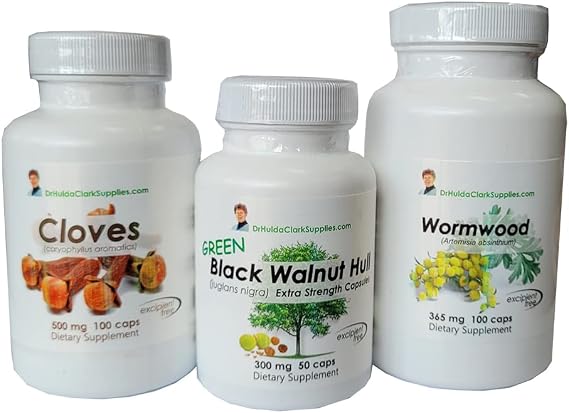 Dr Clark Bundle -1 Green Black Walnut Caps, 1Cloves & 1Wormwood