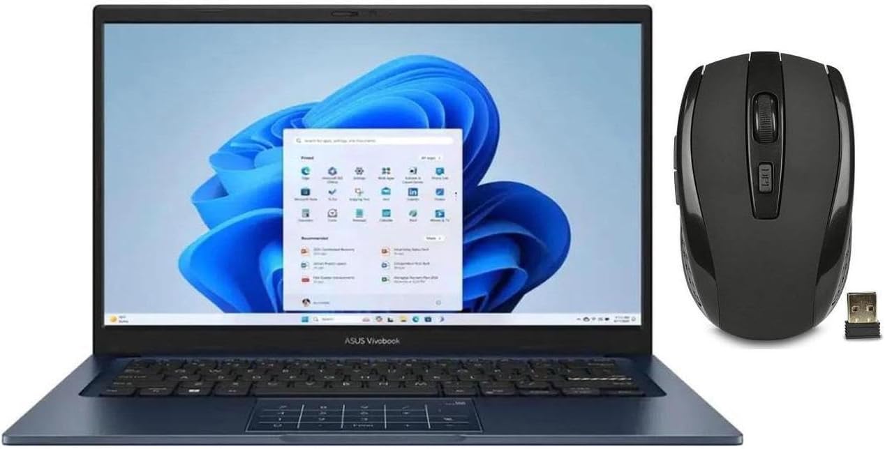 ASUS Vivobook 14 FHD Laptop |Intel 13th Generation Core i7 1355U| Intel UHD Graphics | Camera |WiFi| Blue | 16GB RAM | 1024GB SSD |Windows 11 Home |Bundle with Wireless Mouse