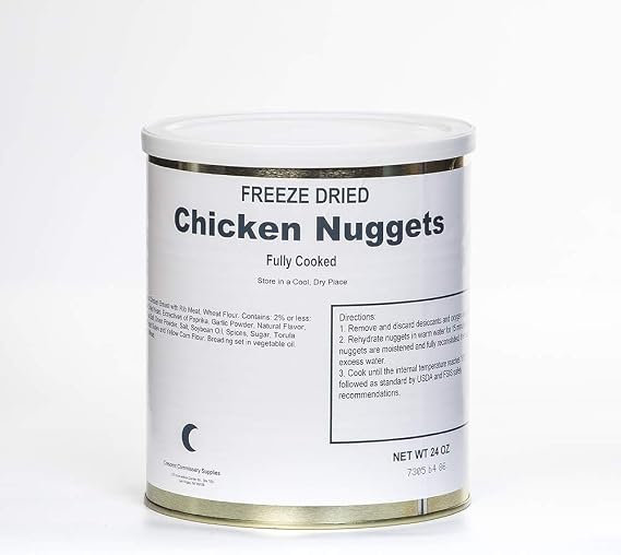 Freeze Dried Fully Cooked Chicken Nuggets 25 Year Shelf Life 80 Nuggets