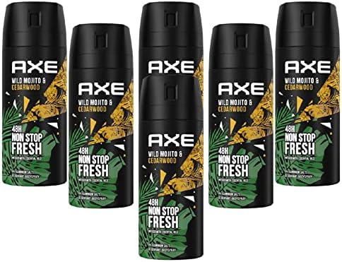 Axe Wild Deodorant 6 x 150 ml Deodorant Body Spray Without Aluminium