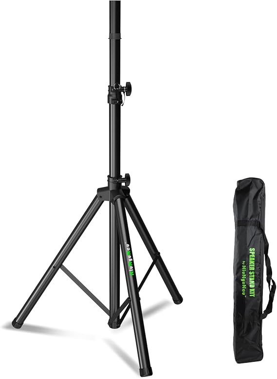 Speaker Tripod Stand Height Adjustable from 43.7'' to 70.8'' PA DJ Party Tripod Speaker Stand 35mm Compatible Insert with a Carry Bag, Single