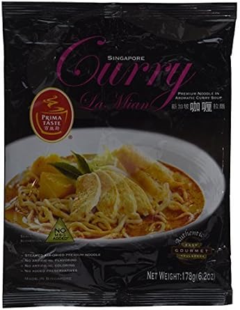 Prima Taste Curry La Mian, 185g, (Pack of 6) by Prima Taste