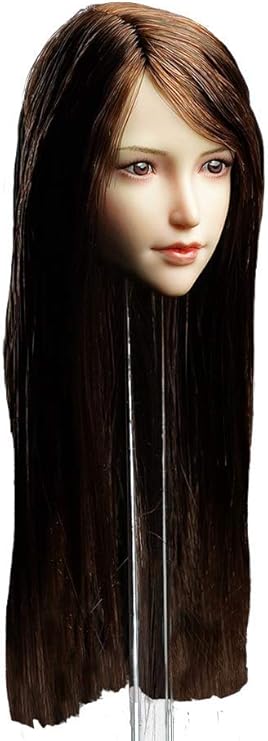 Phicen 1/6 Scale European and American Head Sculpt for 12" Female Body Hot Toys (Straight Brown Hair)