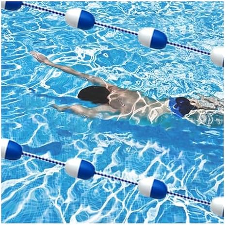 Havuz Şeridi Bölücüler Yüzer Hat Yüzme Havuzu Güvenlik Bölücü Halat Şamandıra Havuzları Merdiveni, Havuz Güvenliği Yüzen Halat, 10ft/20ft/30ft/40ft/60ft Uzun Mavi Beyaz Havuz Şamandıra Hatları, Havuz