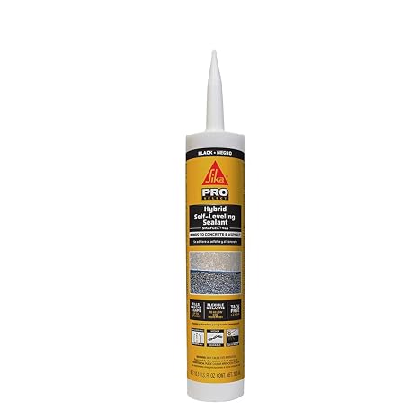 SIKA Sikaflex 411 Hybrid Self-Leveling Sealant Black 10.1 oz Crack Filler & Joint Sealant for Asphalt, Concrete, Brick, Stone & Masonry; UV Stable, Eco-Friendly, Tack-Free in 1 Hr. Fills Gaps up to 1"