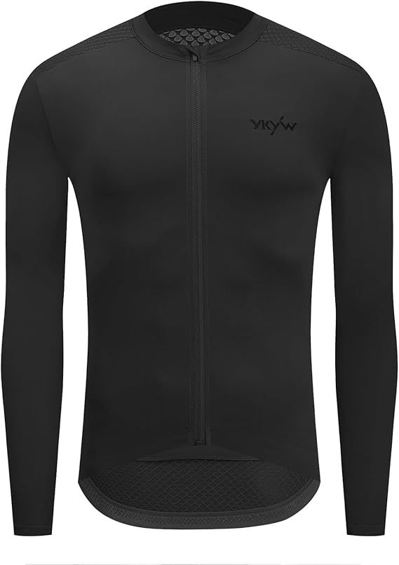 YKYWBIKE Cycling Jersey Men Long Sleeves Bike Jersey with Pockets Biking Shirts for Men Cycling Breathable MTB Biker Shirts