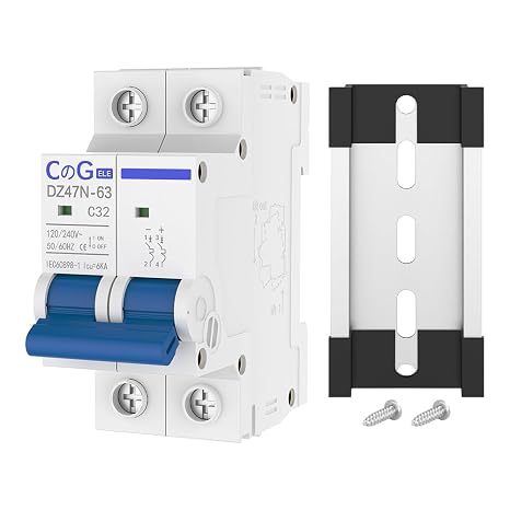 AC Miniature Circuit Breaker, CGELE 32 Amp 2 Pole 120/240V Solar AC Disconnect Switch Thermal Magnetic Trip Din Rail Mount