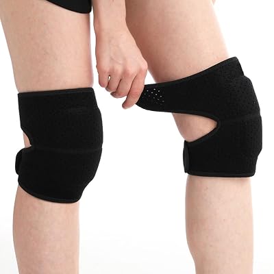 SUJAYU Soft Dance Knee Pads for Kids Women Men, Volleyball Knee Pads for Women Men Wrestling Gear, Knee Protector Crash Pad Snowboarding Gear with Adjustable Bands Black, Medium