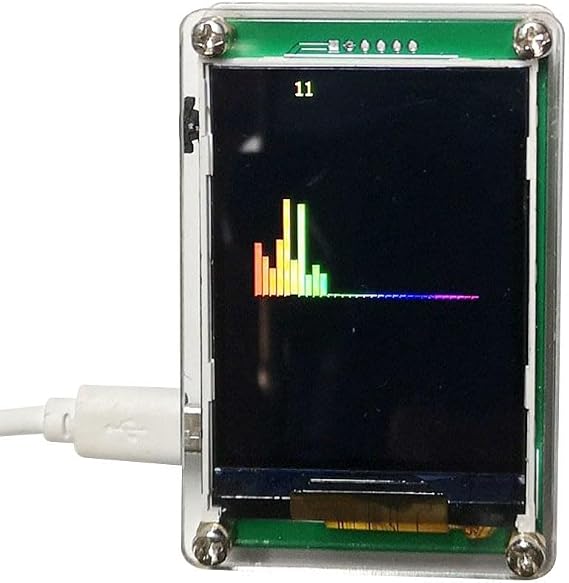 Audio for SPECTRUM Analyzer, VU Meter, Music Display, 2.4 Inch HD LCD, Modes USB Powered, Sensitive Mic Input for DJ, Home Studio