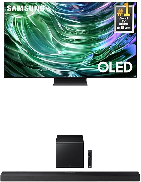 Samsung 65-Inch Class OLED 4K S90D Series HDR+ Smart TV w/Dolby Atmos, Object Tracking Sound Lite (QN65S90D, 2024 Model) + Samsung Q-Series Soundbar HW-QS700F 3.1.2 ch Subwoofer (2025 Model)