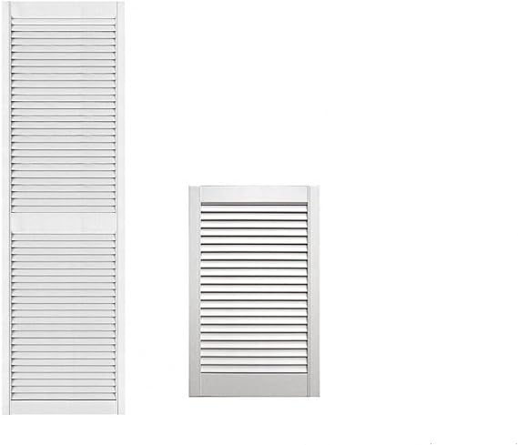 Double Coated White Louvre Door -Interior Louvered Wooden Door -Extra Smooth, Sanded, Polished -Ready to Use- Cupboard Doors, Wardrobe Doors D.I.Y –Various Sizes