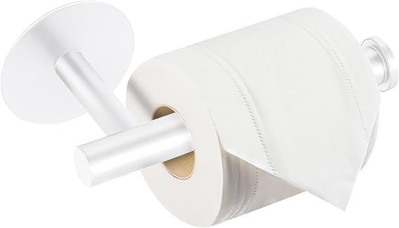 Yagoo Adhesive Toilet Paper Holder, Rustproof Toilet Roll Holder(1, White)