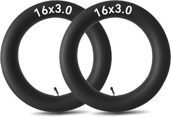 2 Pack 16x3.0 Bike Inner Tube 16x3.0/3.25/3.50 Replacement Tire Tube with Bent Valve Stem for Electric Scooters Hybrid Bicycle E-Bike Mopeds Kids Chopper Bikes