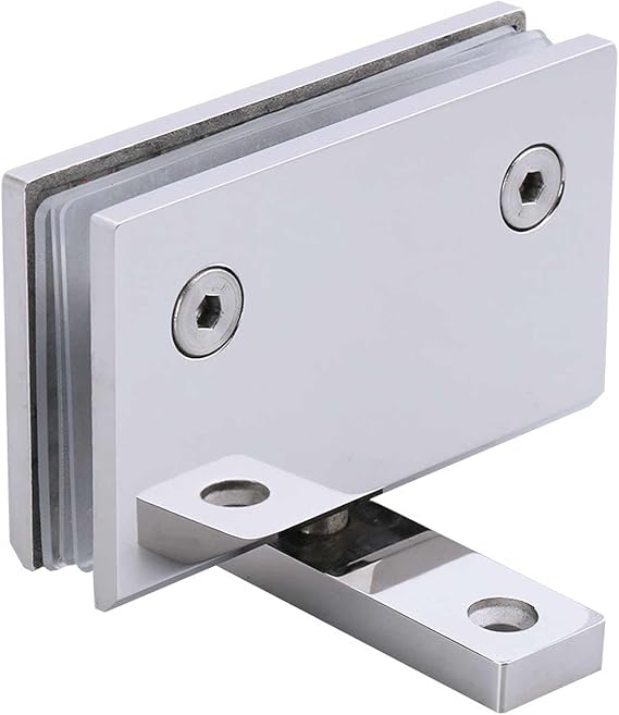 Glass Door Hinges, Glass Door Hinge Clamp,Heavy Duty 360 Degree Glass Door Cabinet Display Cabinet Clip Frameless Pivot Glass Shower Door Hinge Replacement Parts, 304 Stainless Steel Polished Chrome