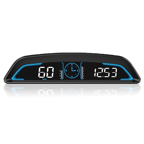 ACECAR Digital GPS Speedometer, Universal Car HUD Head Up Display with Speed MPH, 100 KM Acceleration Time, Compass, Altitude, Driving Distance, Overspeed Alarm HD LCD Display, for All Vehicle