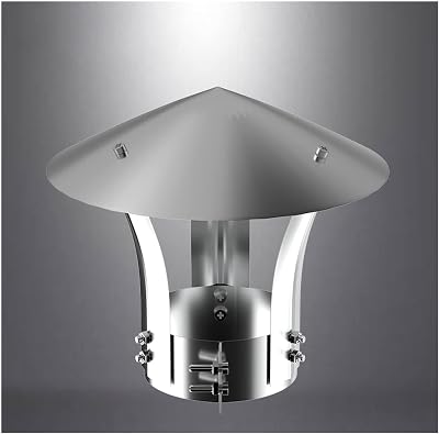 Chimney Cowl Cap Galvanized Iron,Round Roof Rain Cap,Practical Tool Chimney Cowl Cap, for Ducting Ventilation Cap Rain Hat Hood Pipe Rain Cover Protector Cap,d8cm20cm3.15in7.87in