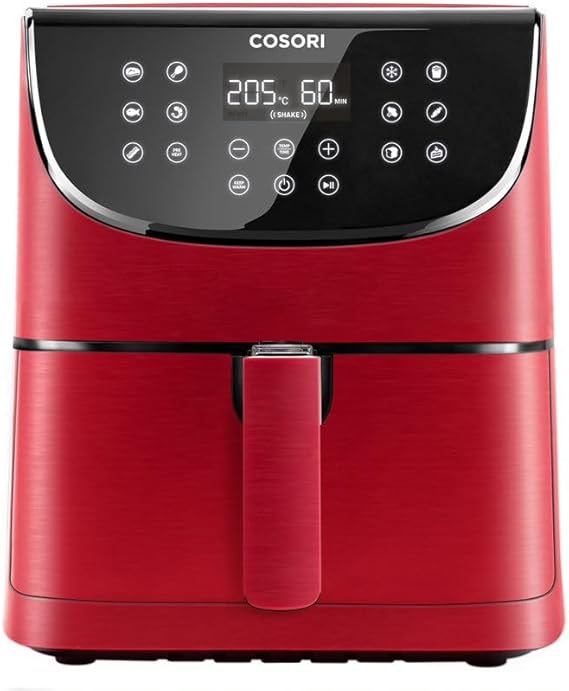 COSORI Air Fryer 5.8QT Oil-Free XL Electric Hot Air Fryers Oven, Programmable 11-in-1 Cooker with Preheat & Shake Reminder, Equipped Digital Touchscreen and Nonstick Basket, 100 Recipes, Red