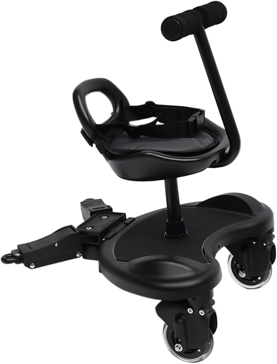 Universal Stroller Board with Removable Seat, 2-in-1 Sit & Stand Stroller Glider, Adjustable Platform Fits Most Strollers, Accommodates Children Up To 55 Lbs, Ages 2-7