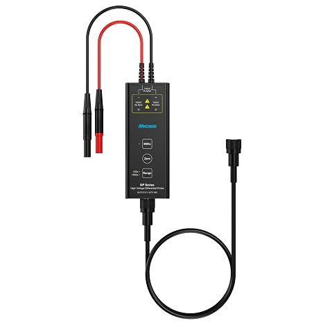 Micsig DP1500 High Voltage Differential Probe Kit, 3.5ns Rise Time 50X/500X Attenuation Rate Oscilloscope Probe Kit Accessory, 1500V 100MHz (DP10013 Upgrade)