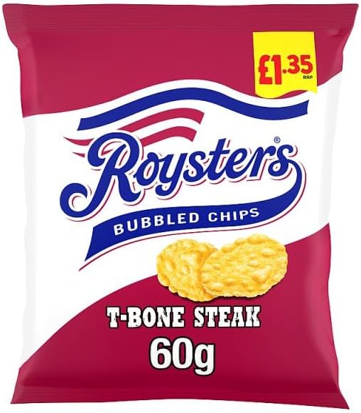 Roysters T-Bone Steak Crisps 60g, £1.35 PMP | Case of 20