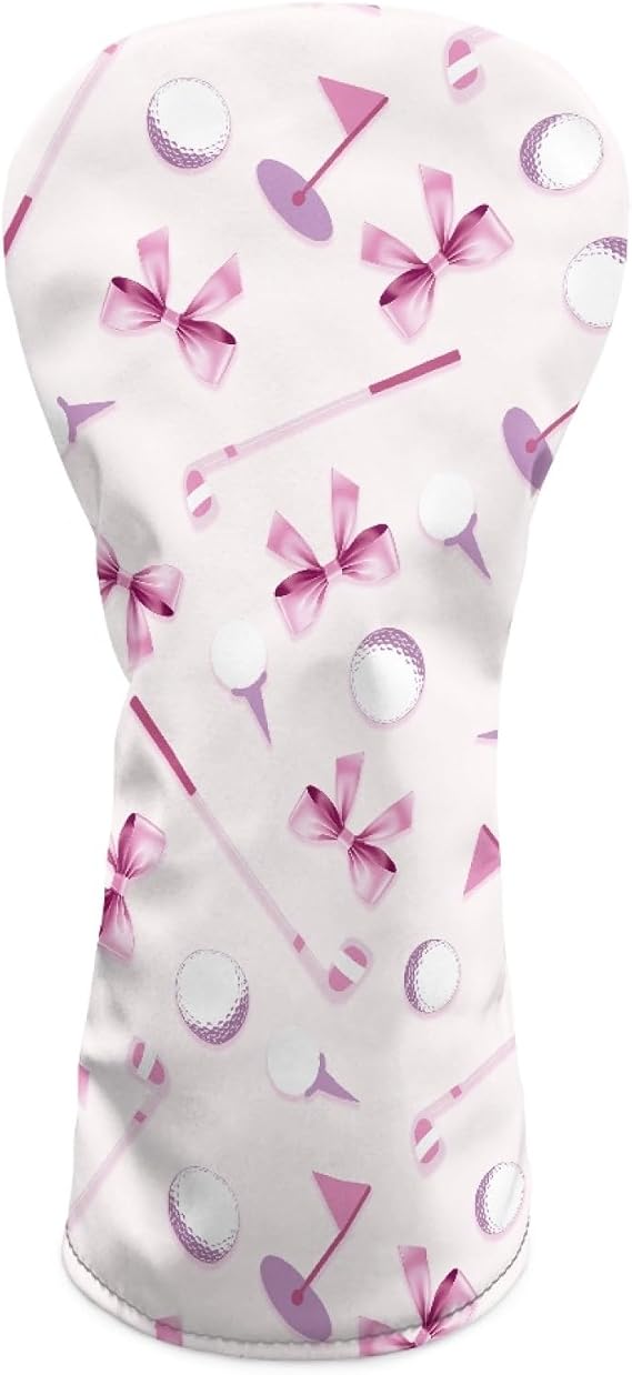 Golf Club Head Covers for Women Waterproof Driver Fairway Wood Hybrid Golf Head Cover, PU Leather