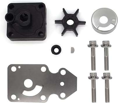 GluckMarine 63VW0078 Water Pump Impeller Repair Kit with Housing for Yamaha 6-30 HP Outboard Boat Motors Replacement 63V-W0078-00 63V-W0078-01 Sierra 18-3412 18-3433 Marine Engine