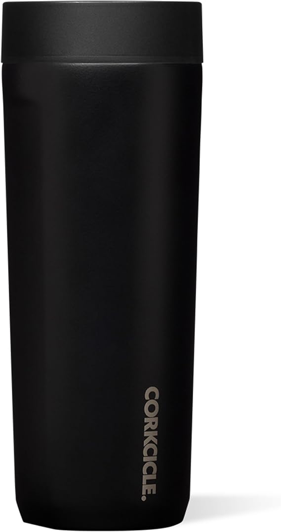 Corkcicle Commuter Cup 17 oz Travel Mug with 360 Sip Lid, Matte Black | Cold Up to 18 Hours, Hot Up to 5 Hours, Triple Insulated, 360 Spill-Proof Lid, Ceramic-Coated, Cupholder Friendly