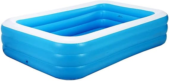 Swim Centre Family Inflatable Pool, Rectangular, Adults Summer Water Party Pool for Backyard Outdoor Garden,21014065CM