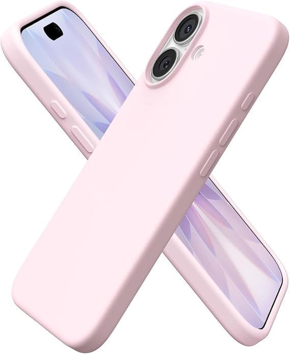 HARVORTEZ iPhone 16 Kılıf 6.1" ile Uyumlu Premium Sıvı Silikon Kılıf - Yumuşak Dokulu, Mikrofiber Kadife Astarlı, 3 Katmanlı Darbe Emici Sert Kapak - Pudra Pembe
