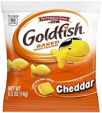 Pepperidge Farm Goldfish Cheddar Crackers, 0.5 oz Single Serve Snack Packs, Pack of 100