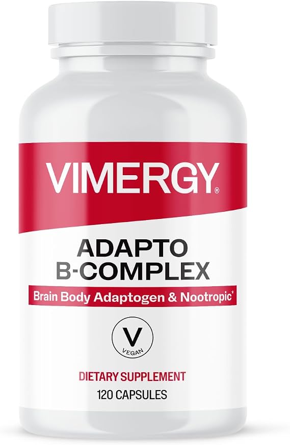 Vimergy Adapto B Complex, Vegan, 8 B Vitamins, 120 Capsules and Servings