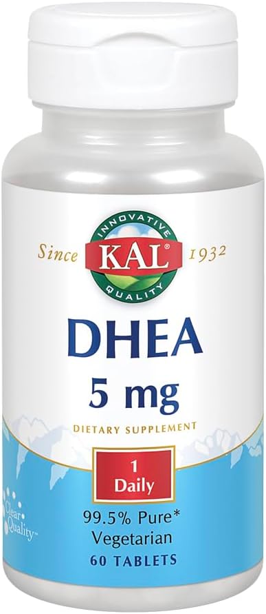 KAL DHEA 5mg Supplement for Women & Men, 60 Tablets
