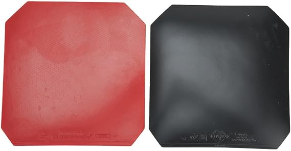 Table Tennis Rubber With Hard Sponge For Fast Attack, Reverse Type, 39 Degree, 2.0-2.2 Mm Thickness, Red/Black, For Ping Pong Paddles(Black+Red)