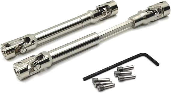 RC Drive Shaft for WLtoys 104006 104010 104020 104026 1/10 RC Car Parts Metal Upgrade Front and Rear Drive Shaft for Silver
