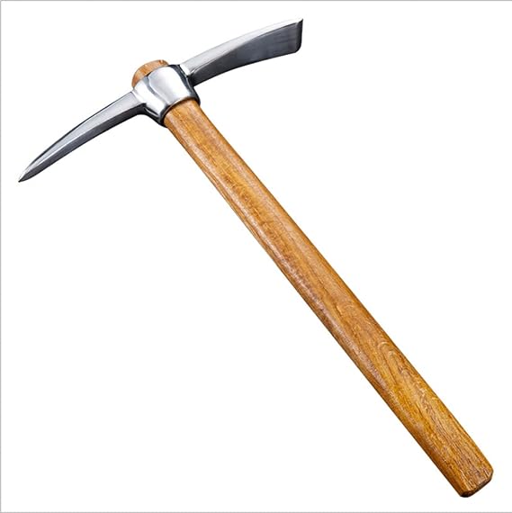 Garden Pick Mattock Hoe, Pick Axes for Digging Heavy Duty Small Hand Tool for Transplanting Planting Loosening Soil Camping Prospecting Garden Tools(16.58.51.3Inches)