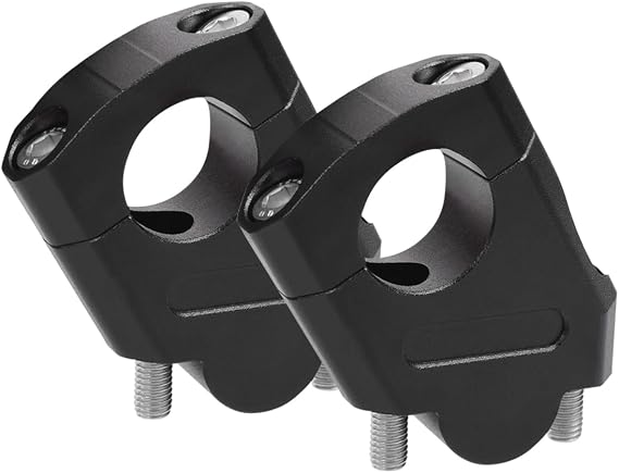 28mm 1 1/8" Handlebar Bar Risers Motorcycle Bar Clamps Riser For Motorbike Pit Dirt Bikes Black Riser Height 38mm (1.5 "), 18mm (0.71") Backward or Forward, CNC Billet Aluminum